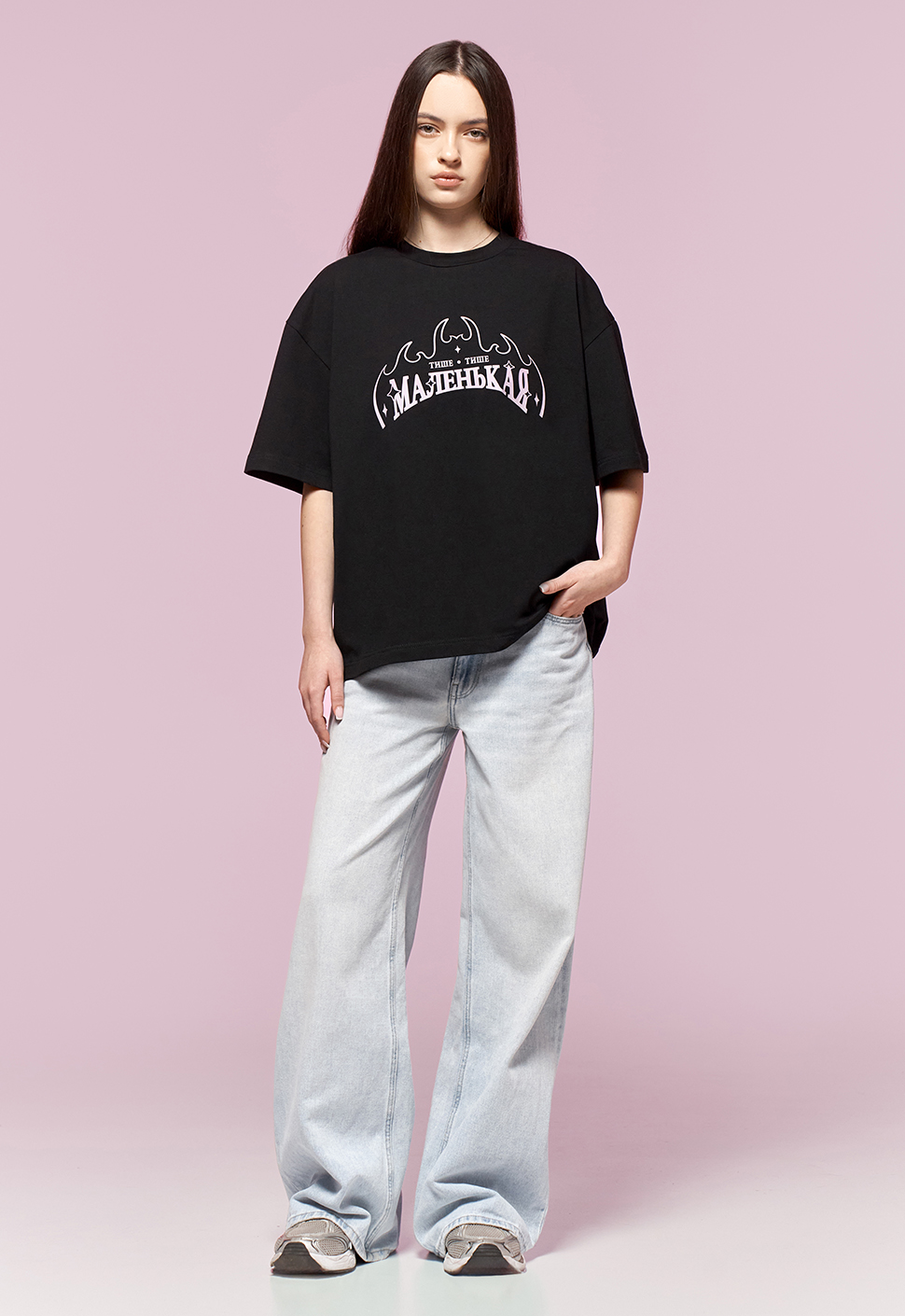 Футболка "Тише Маленькая" чёрная