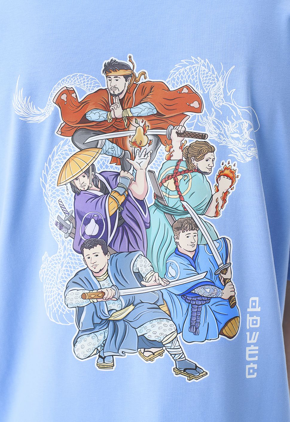 Футболка "Самураи" голубой