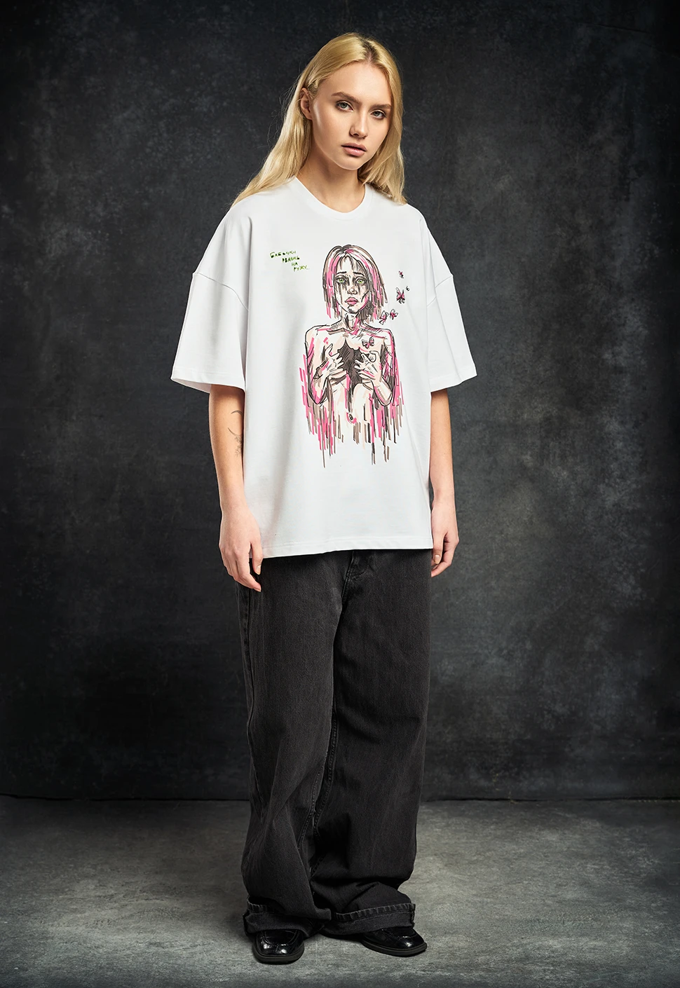 Футболка "Бабочки" белая