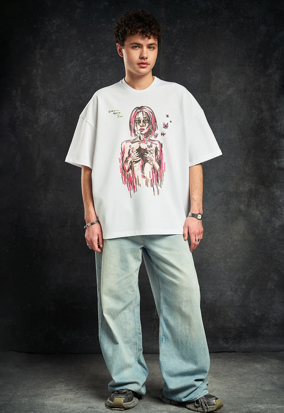 Футболка "Бабочки" белая