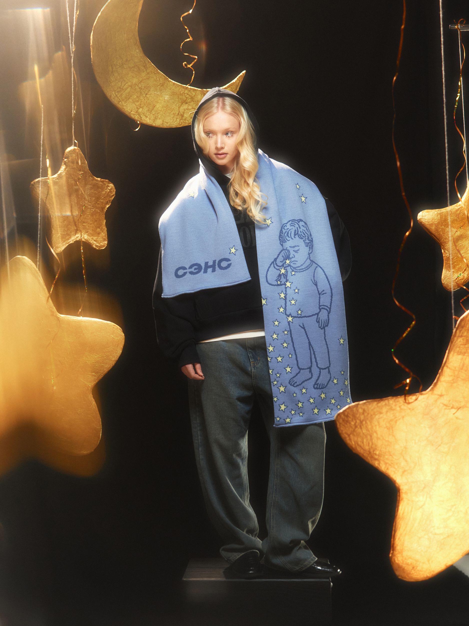 Шарф "Dreams not for sale" голубой