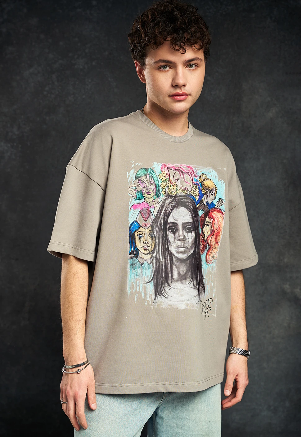 Футболка "Рисунок" серая