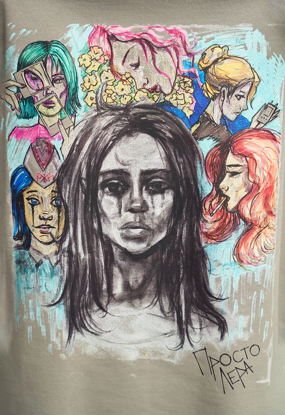 Футболка "Рисунок" серая