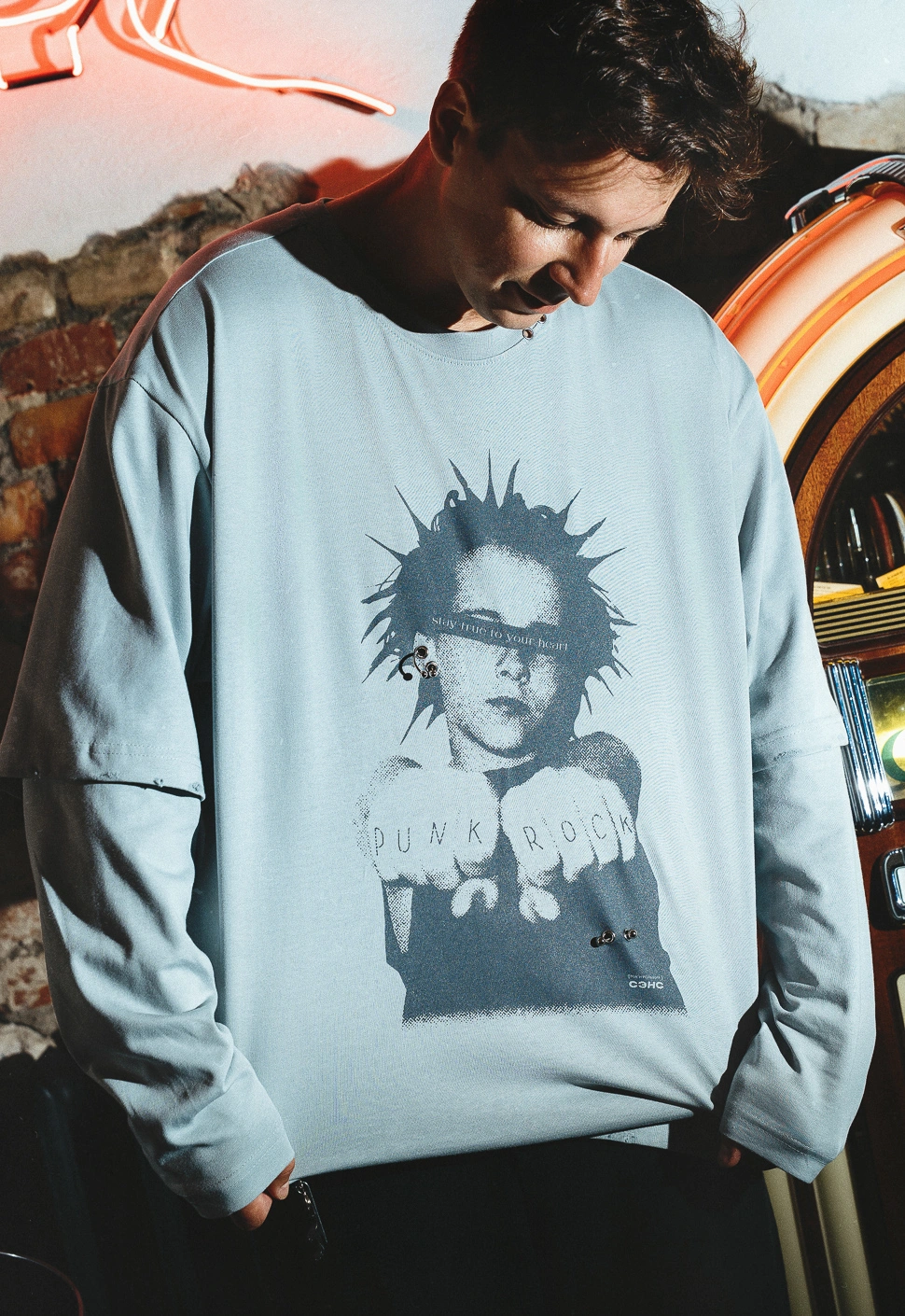 Лонгслив "Smells Like Teen Spirit" серый