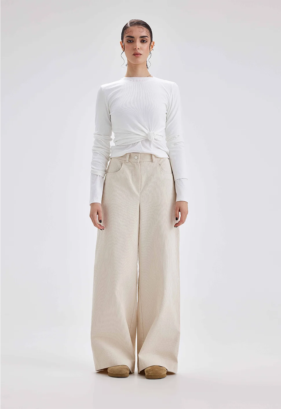 Брюки "Sunrise" молочный вельвет