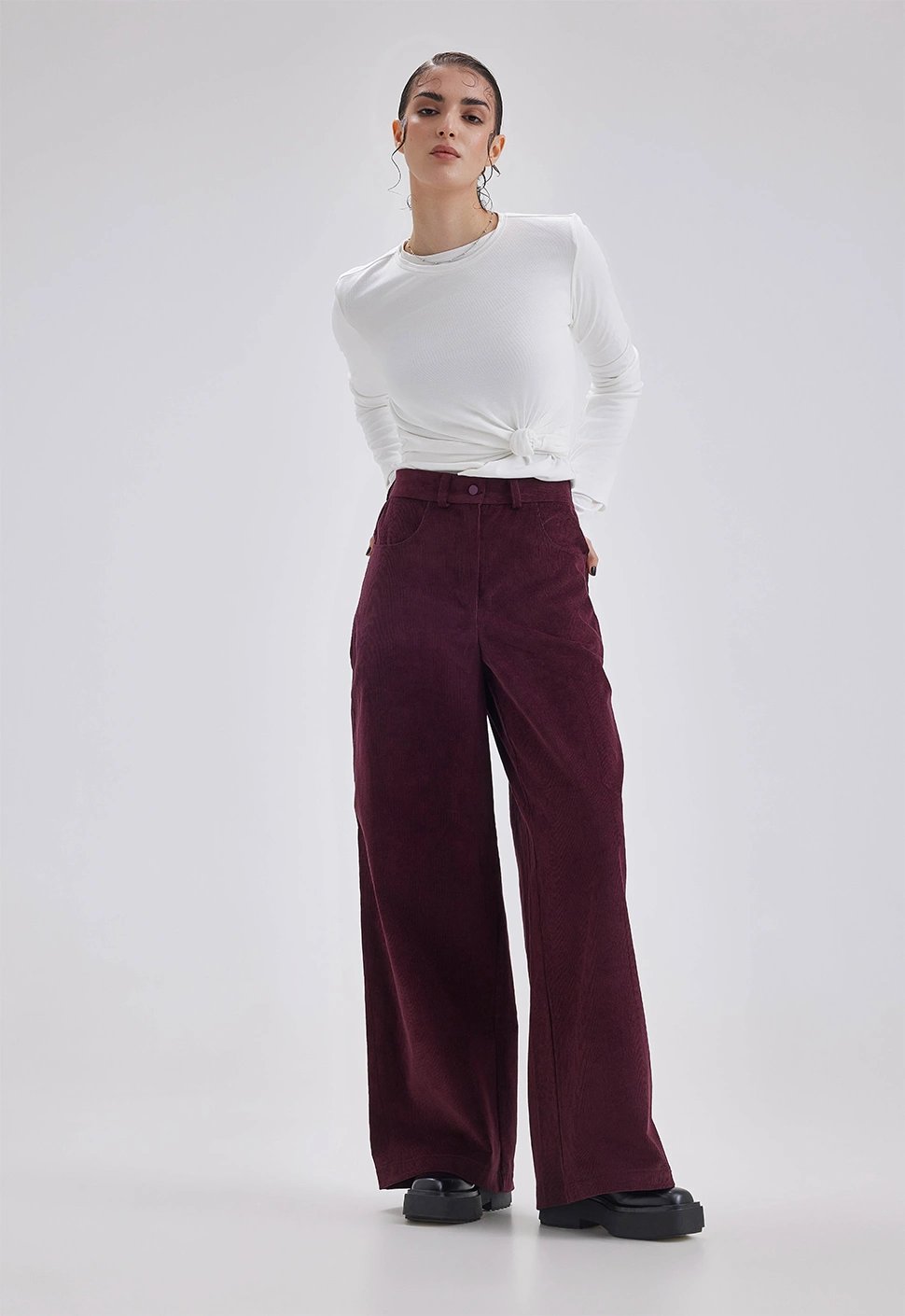 Брюки "Sunset" бордовый вельвет
