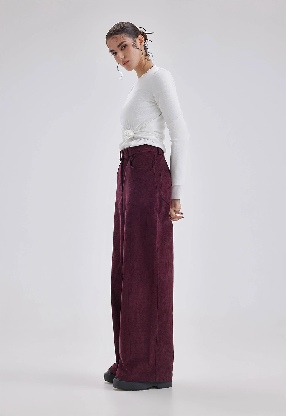Брюки "Sunset" бордовый вельвет