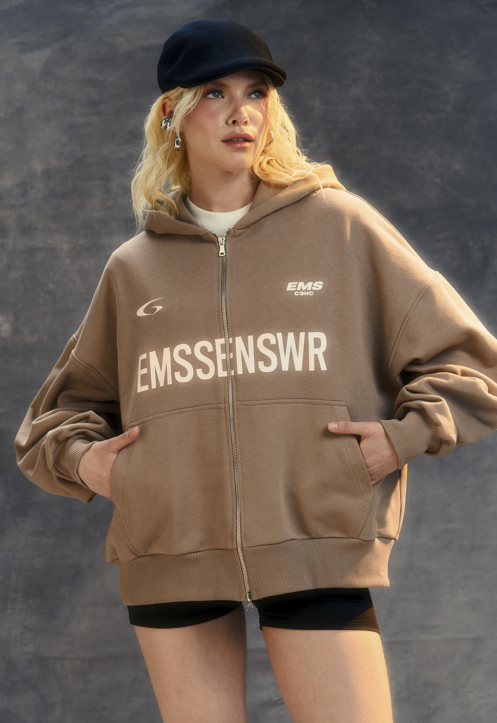 Зип-худи "EMS" Бежевый