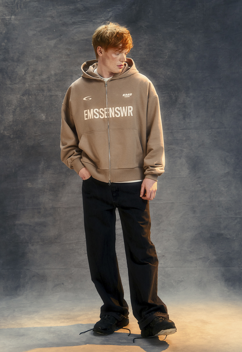 Зип-худи "EMS" Бежевый