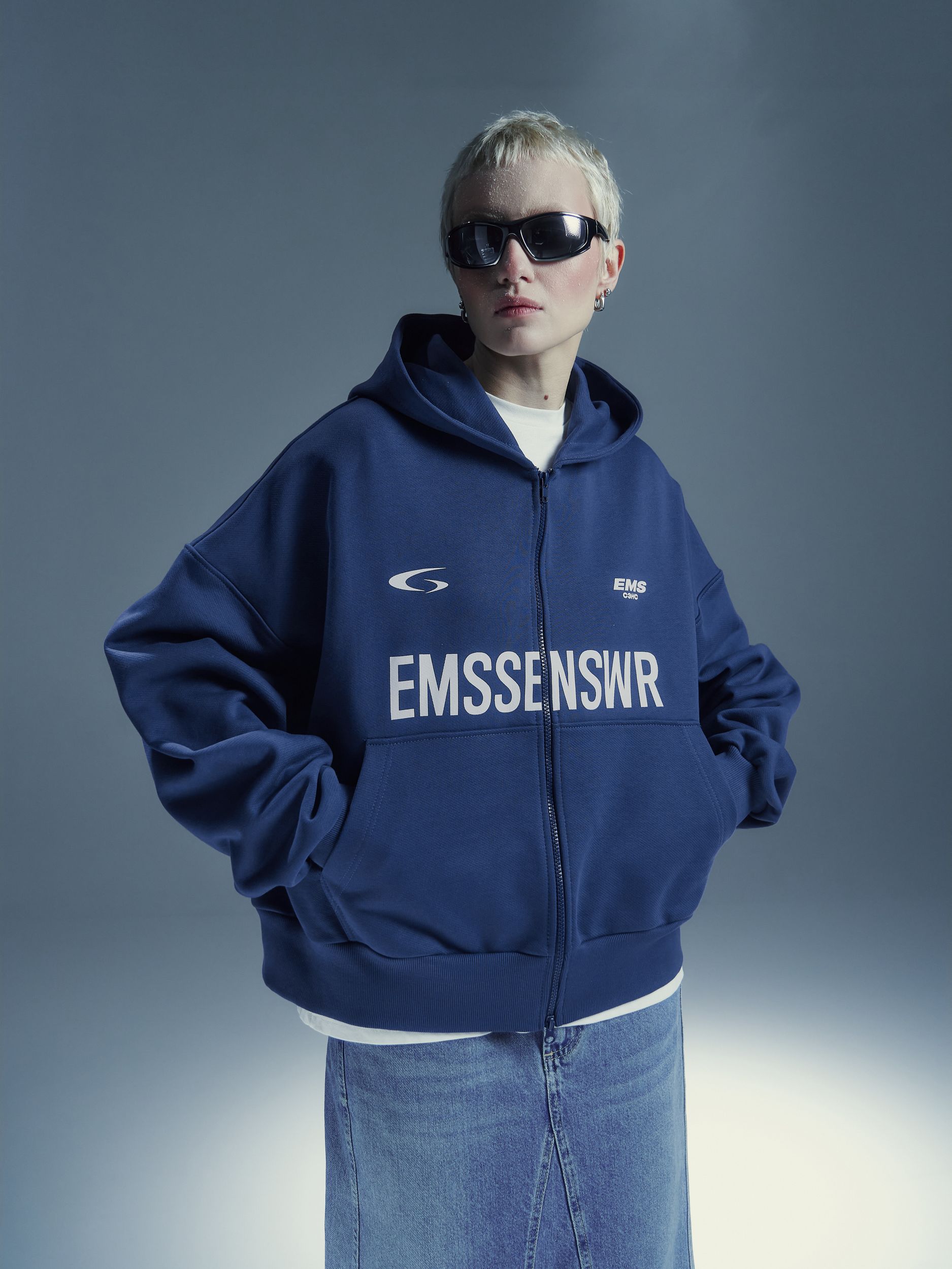 Зип-худи "EMS" Cиний