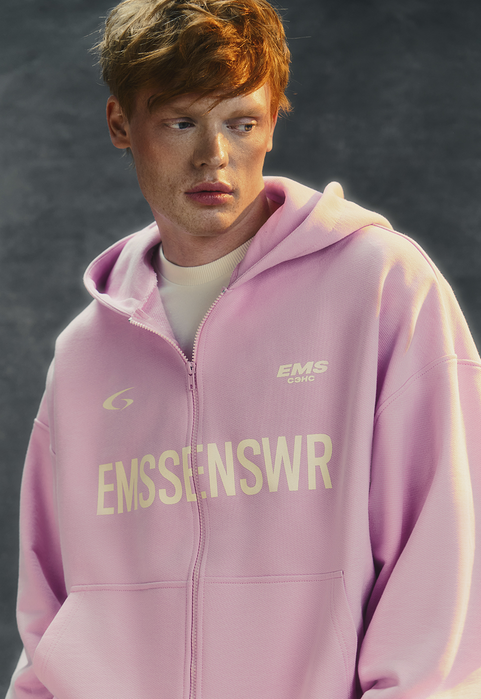 Зип-худи "EMS" розовый