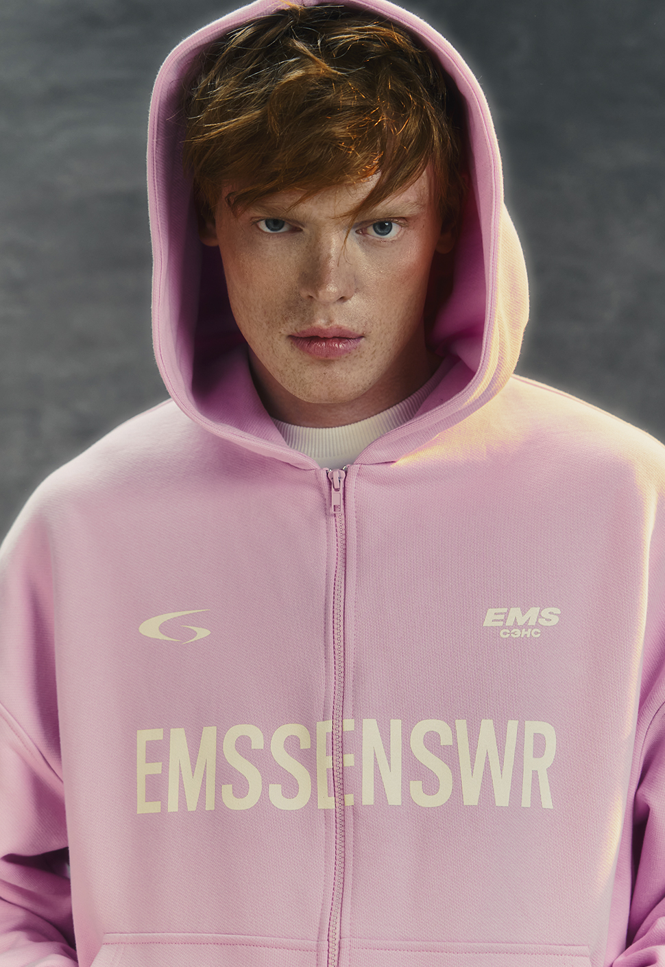 Зип-худи "EMS" розовый