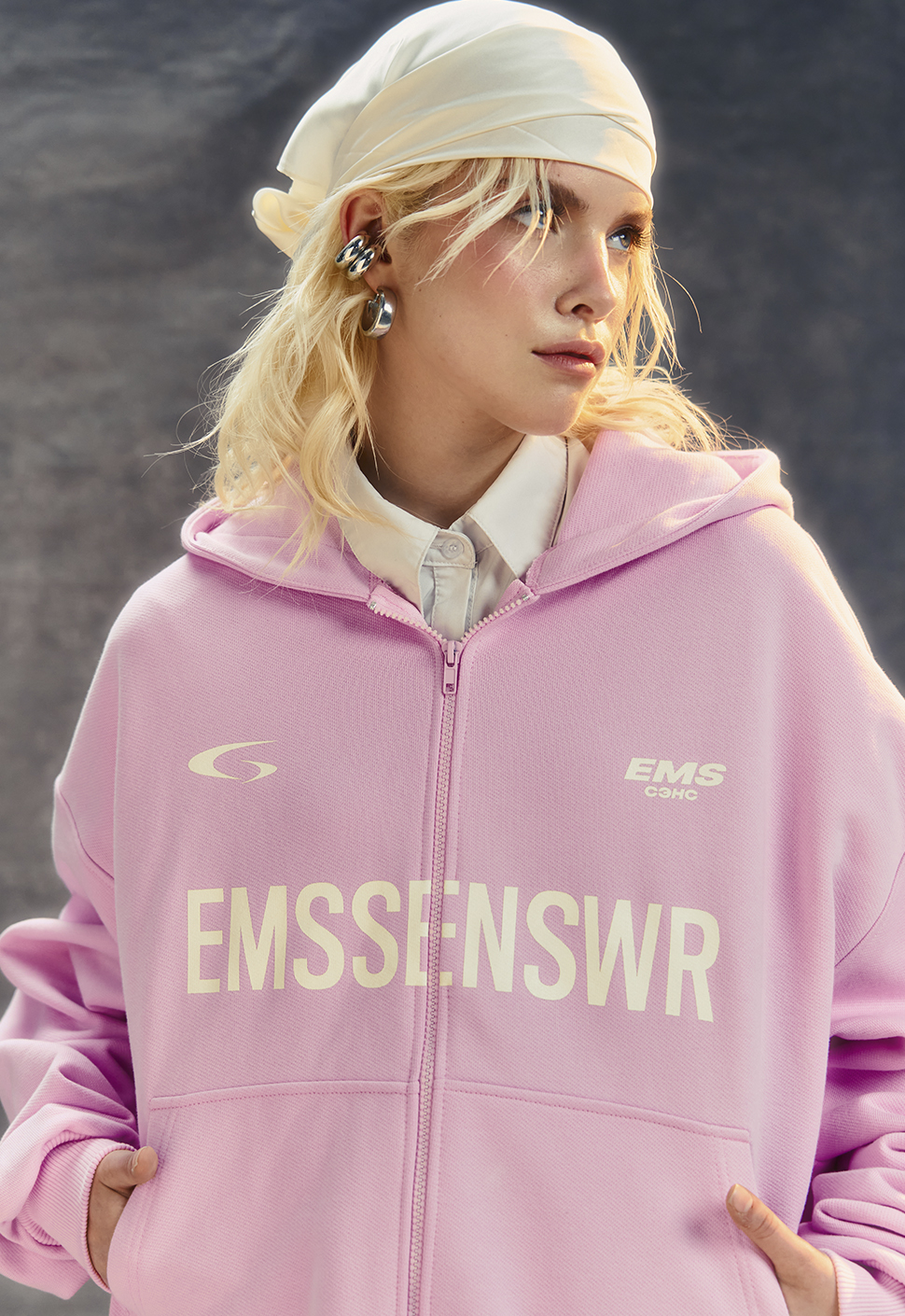 Зип-худи "EMS" розовый