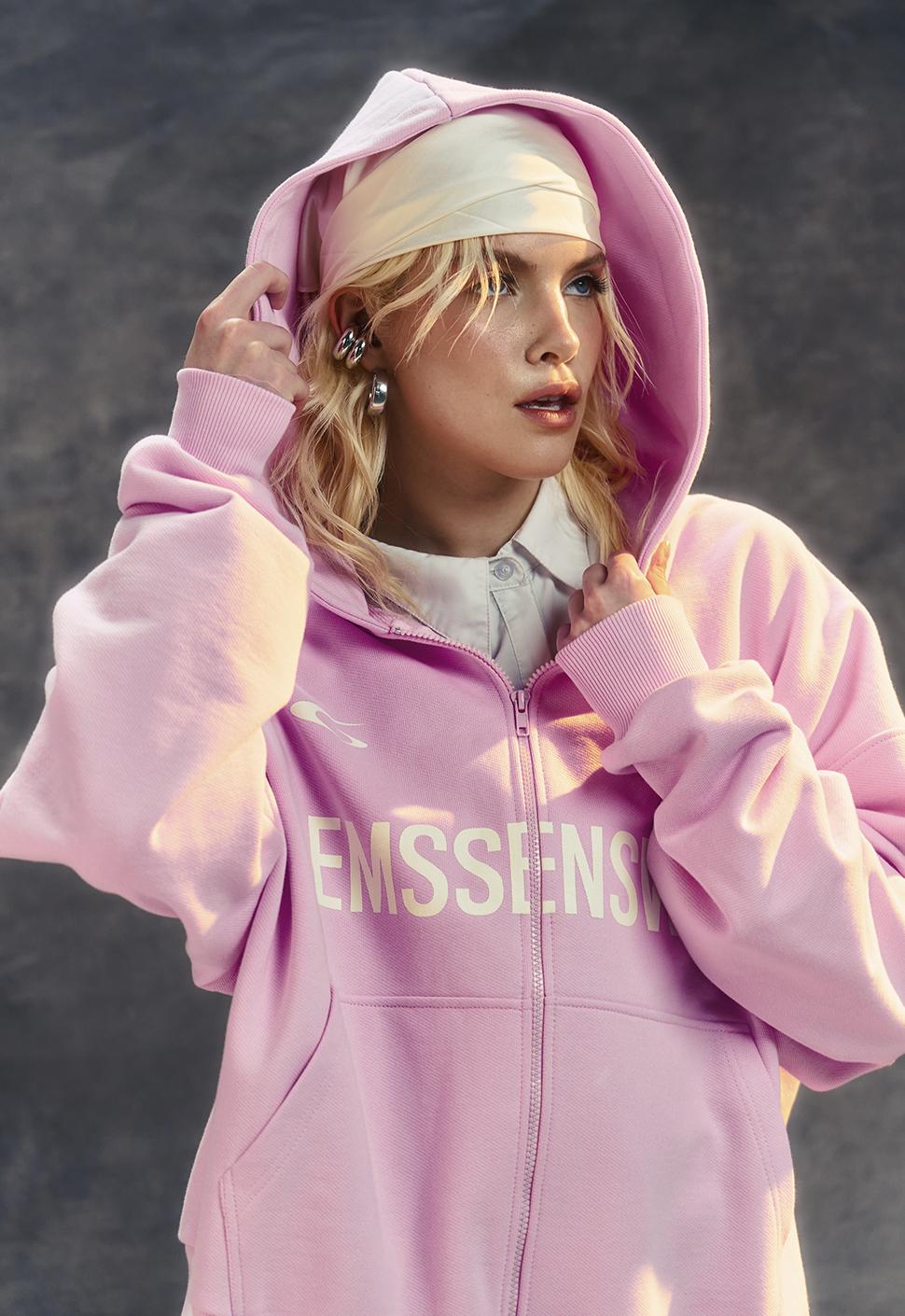 Зип-худи "EMS" розовый
