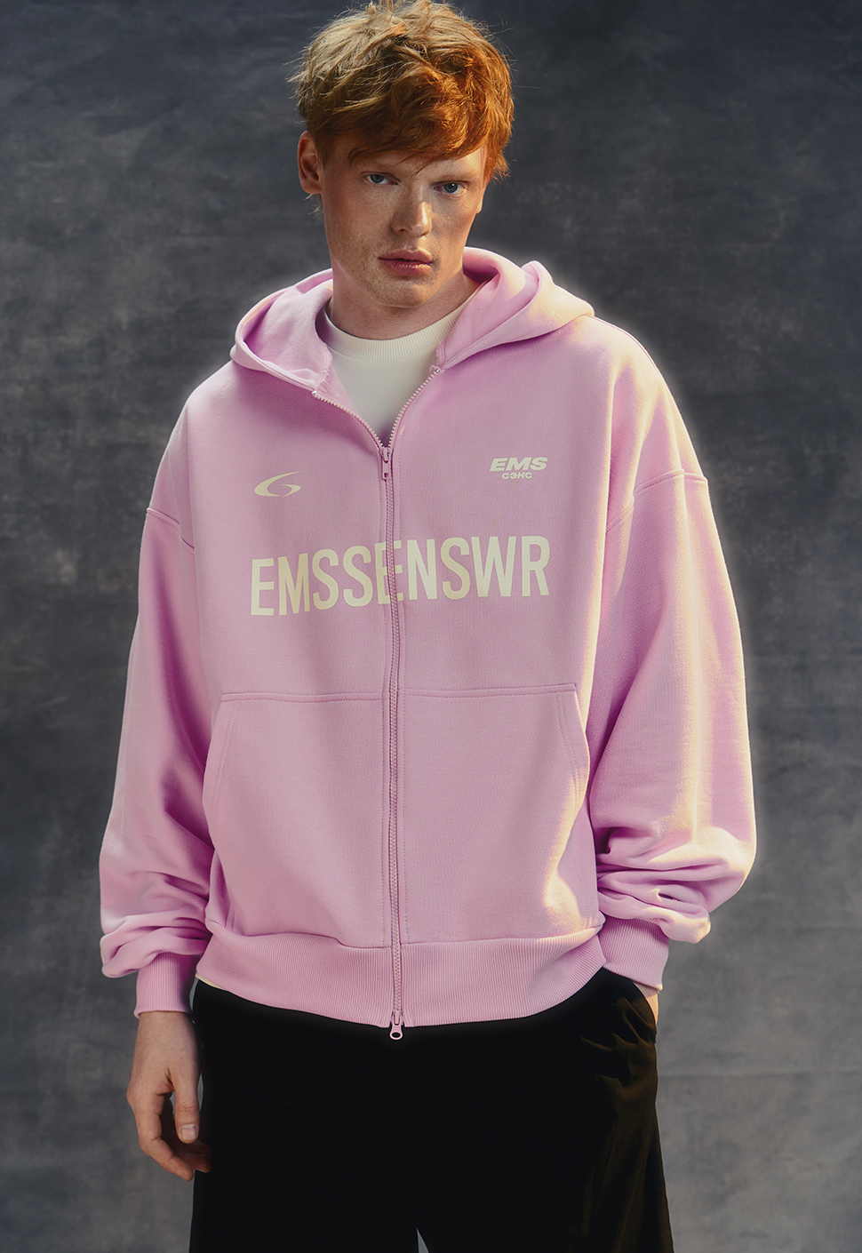 Зип-худи "EMS" розовый