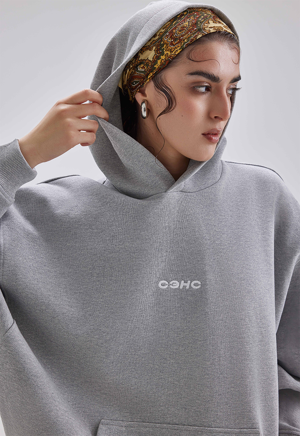 Худи "Oversize" Серый меланж