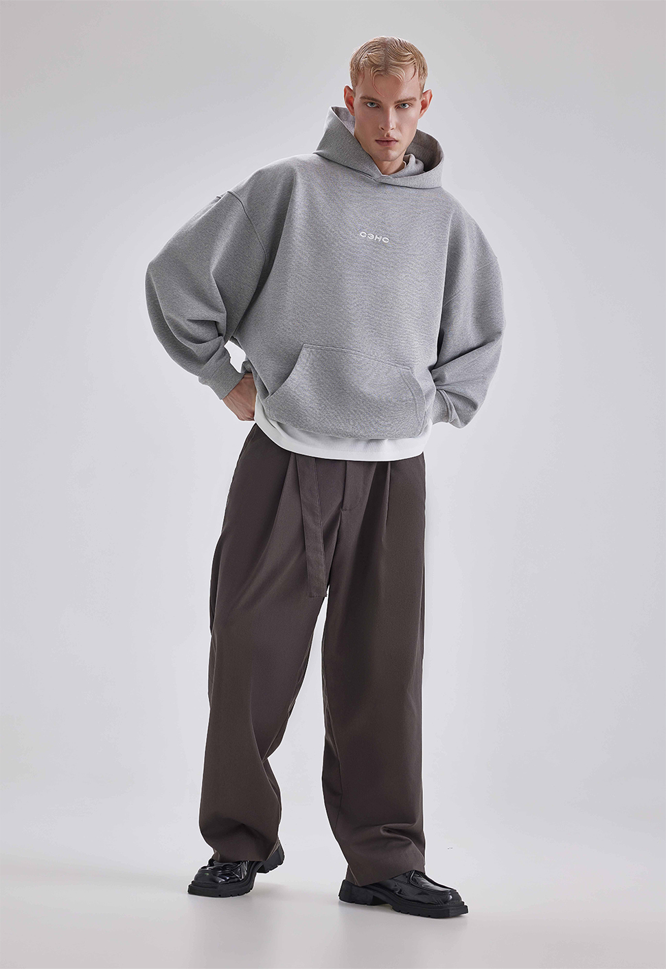 Худи "Oversize" Серый меланж