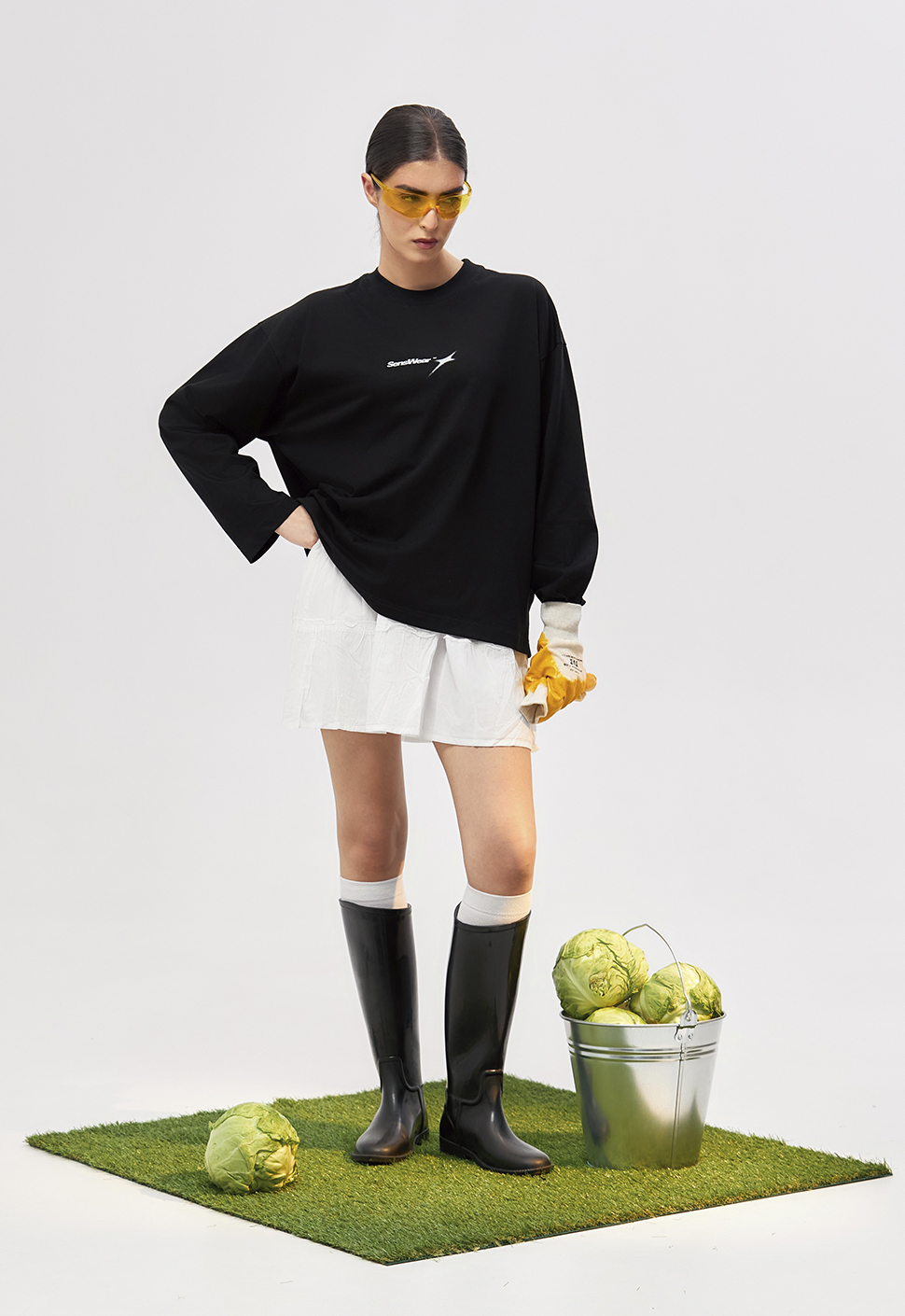 Лонгслив "Silver star" Чёрный