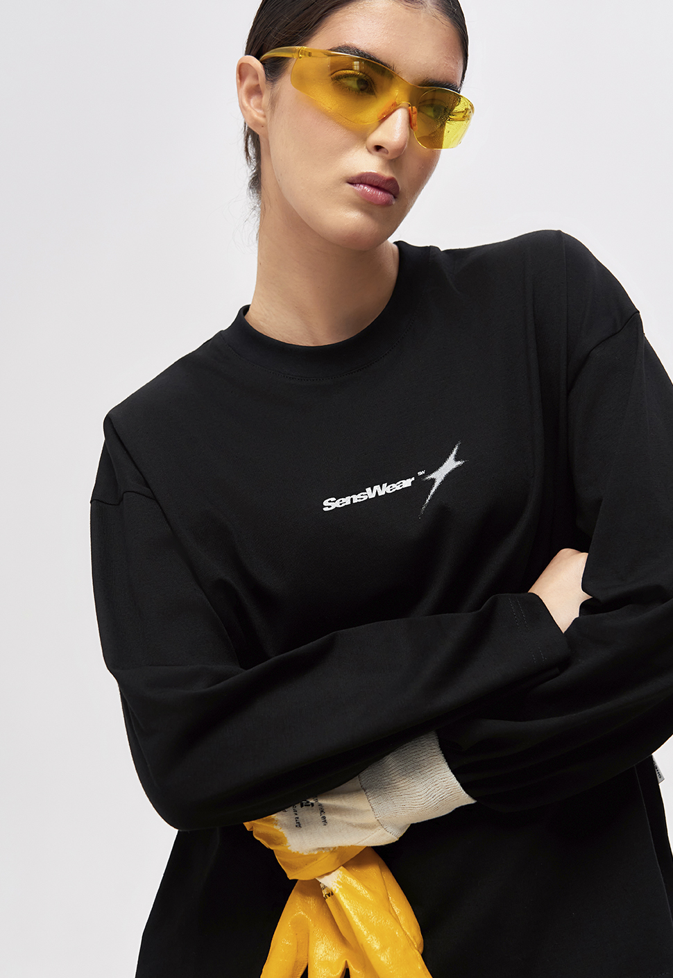 Лонгслив "Silver star" Чёрный