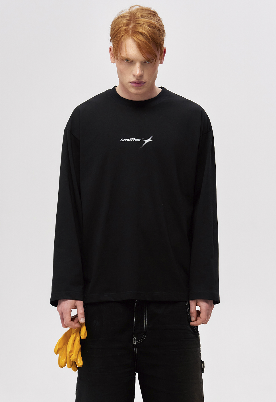 Лонгслив "Silver star" Чёрный