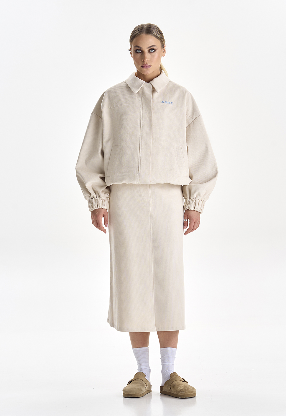 Юбка-миди "Sunrise" молочный вельвет