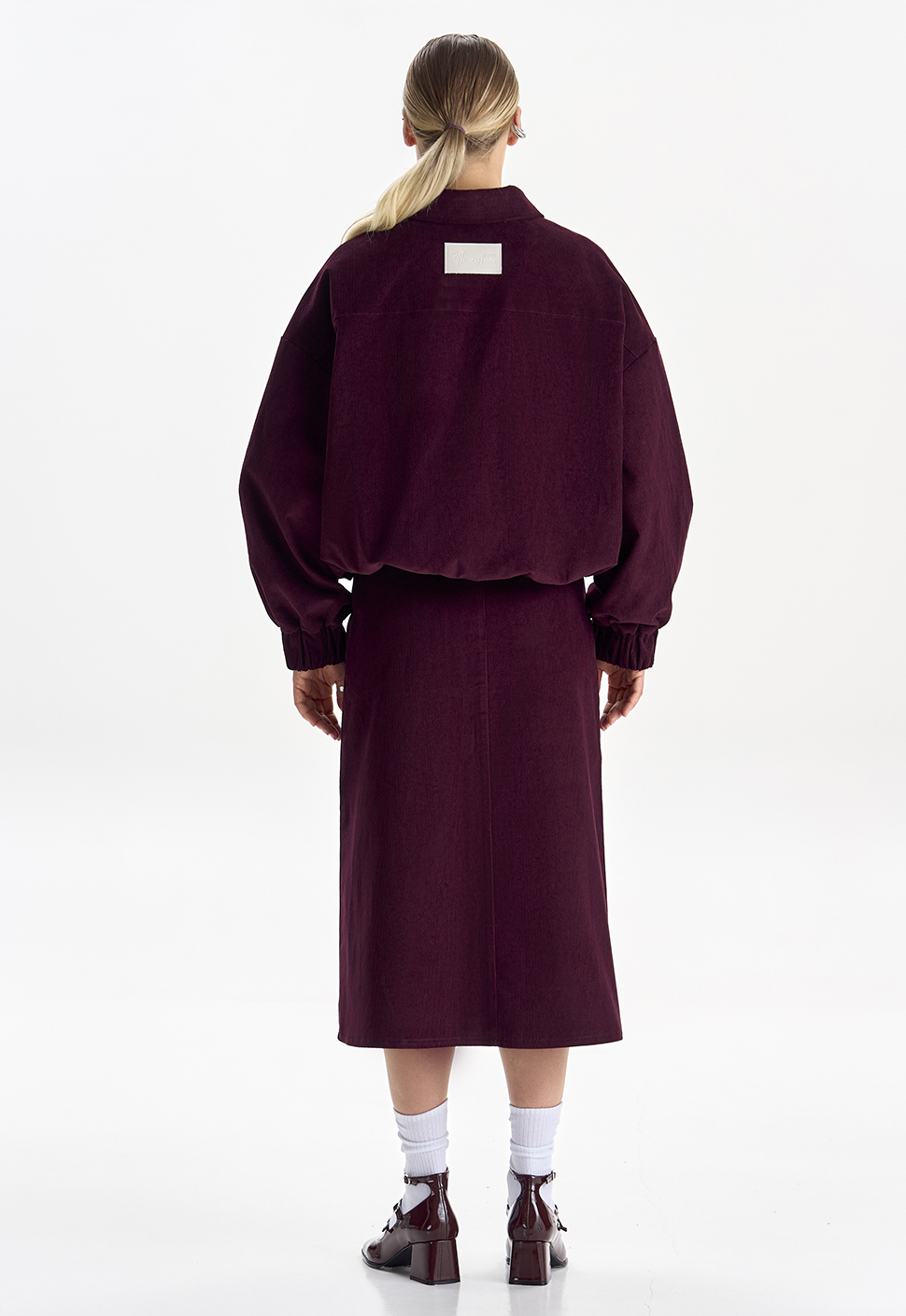 Юбка-миди "Sunset" бордовый вельвет