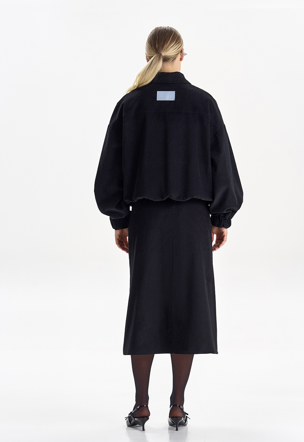 Юбка-миди "Storm" черный вельвет