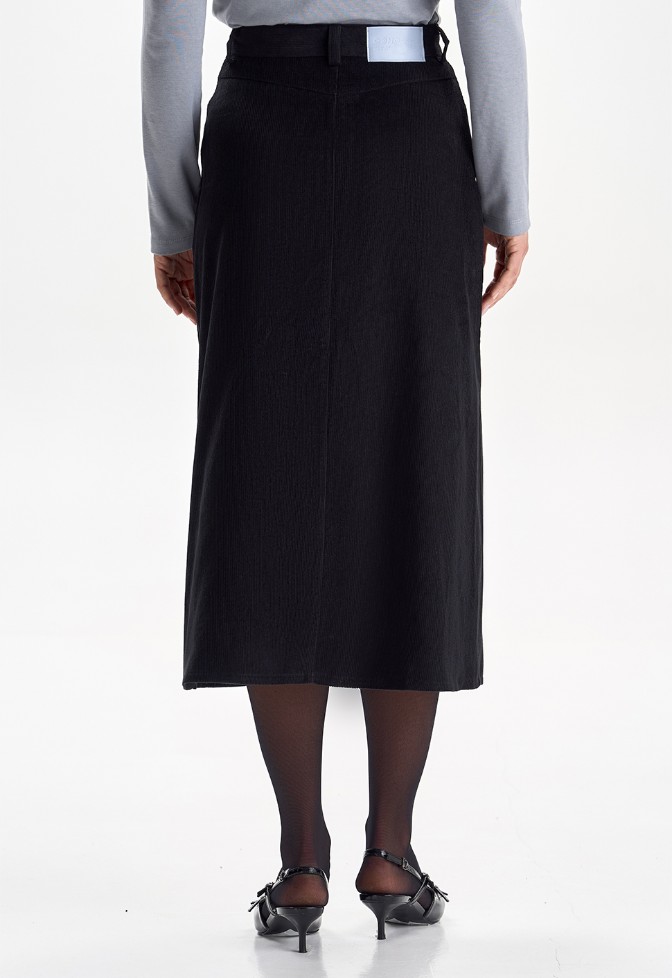 Юбка-миди "Storm" черный вельвет