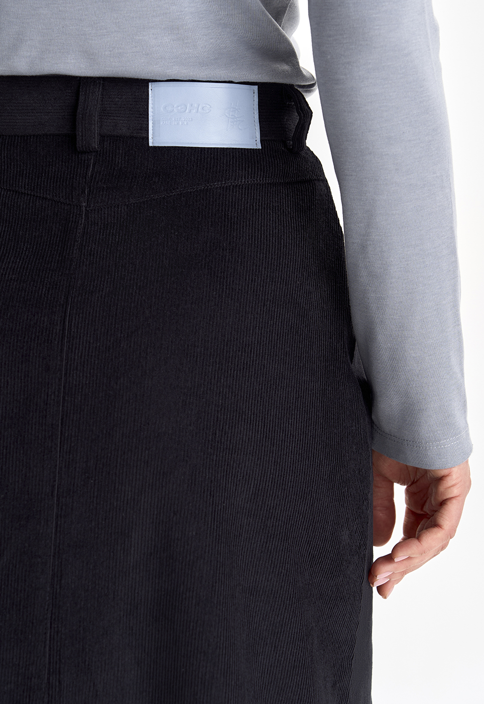 Юбка-миди "Storm" черный вельвет