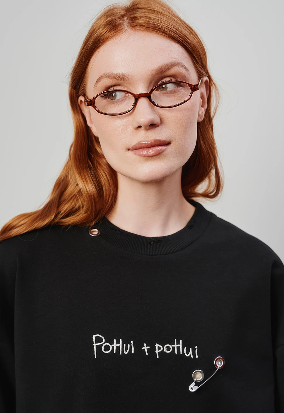 Лонгслив "Po*ui+Po*ui" чёрный