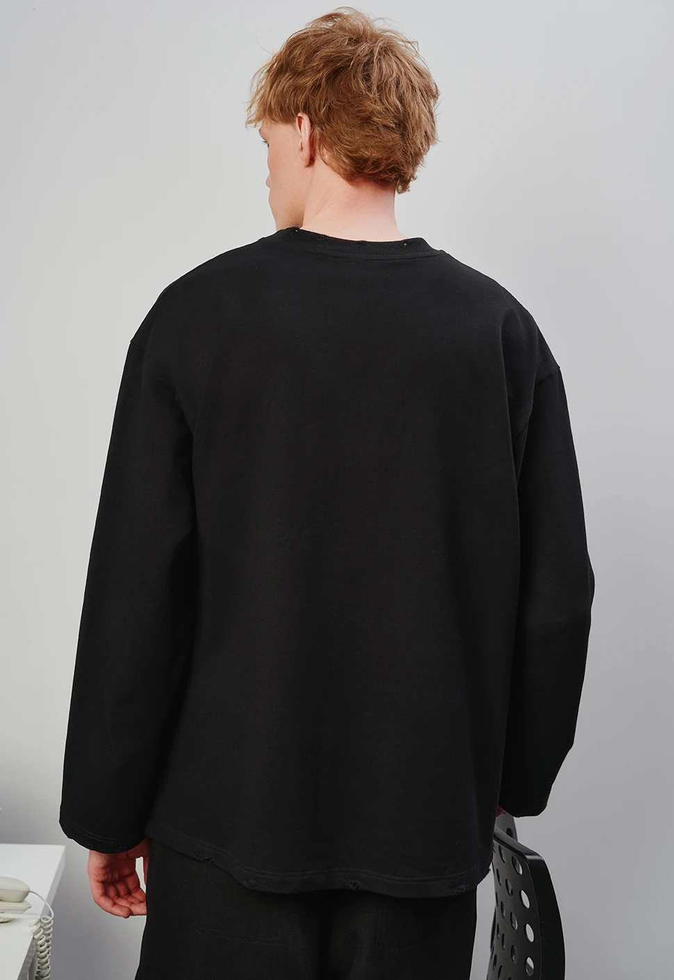 Лонгслив "Po*ui+Po*ui" чёрный