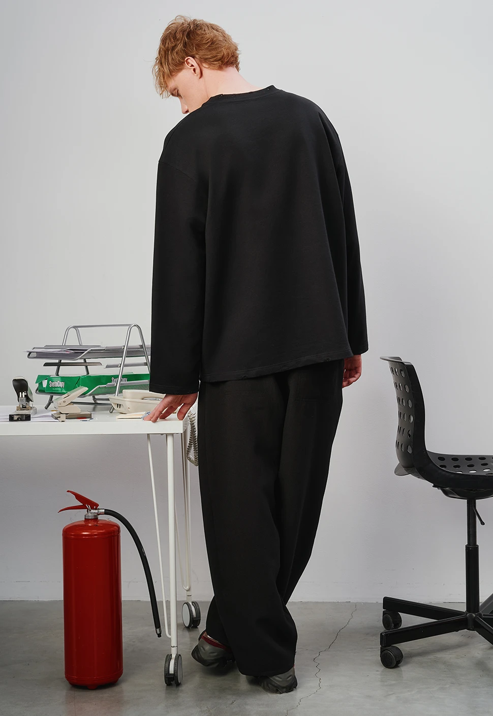 Лонгслив "Po*ui+Po*ui" чёрный