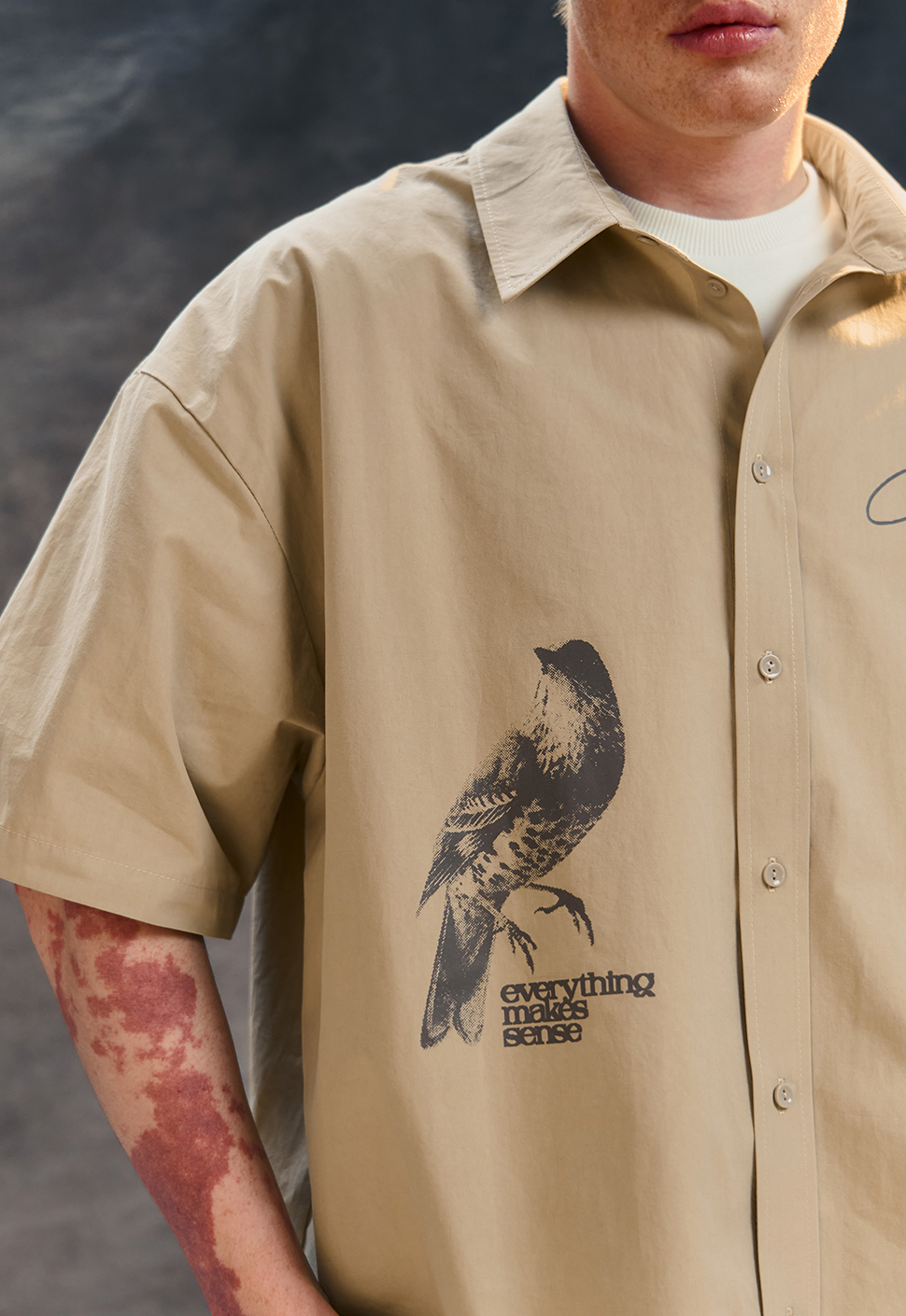 Рубашка "Birds" Пустынная дымка