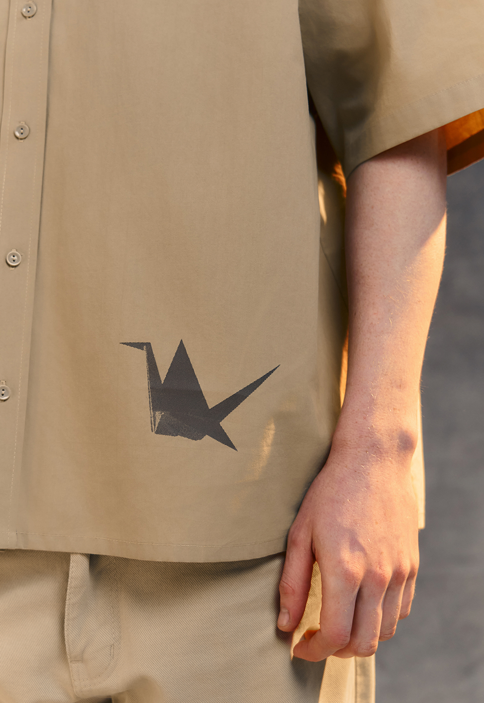 Рубашка "Birds" Пустынная дымка