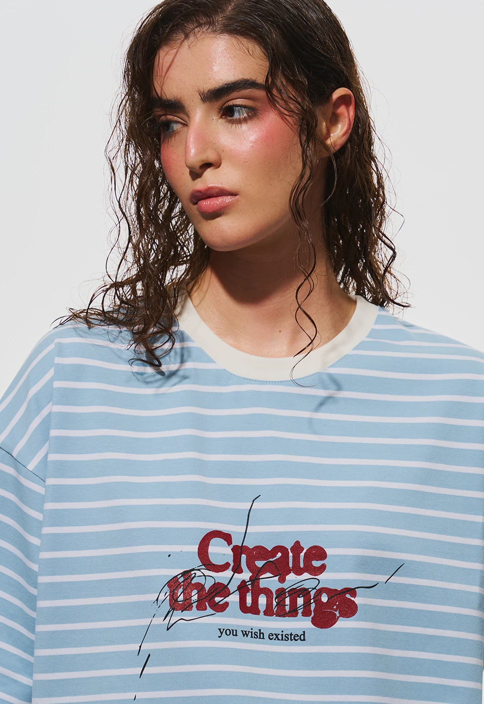 Футболка "CREATE" голубая в полоску