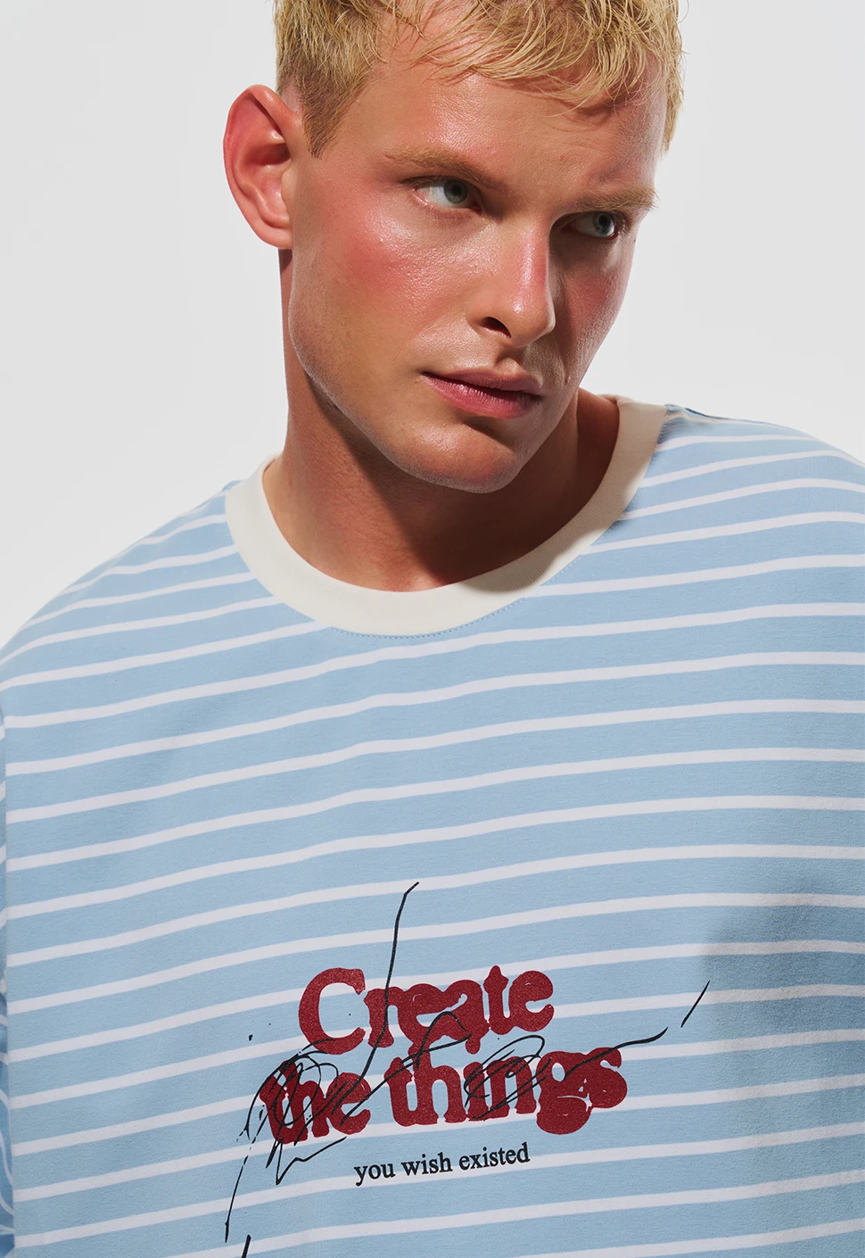 Футболка "CREATE" голубая в полоску